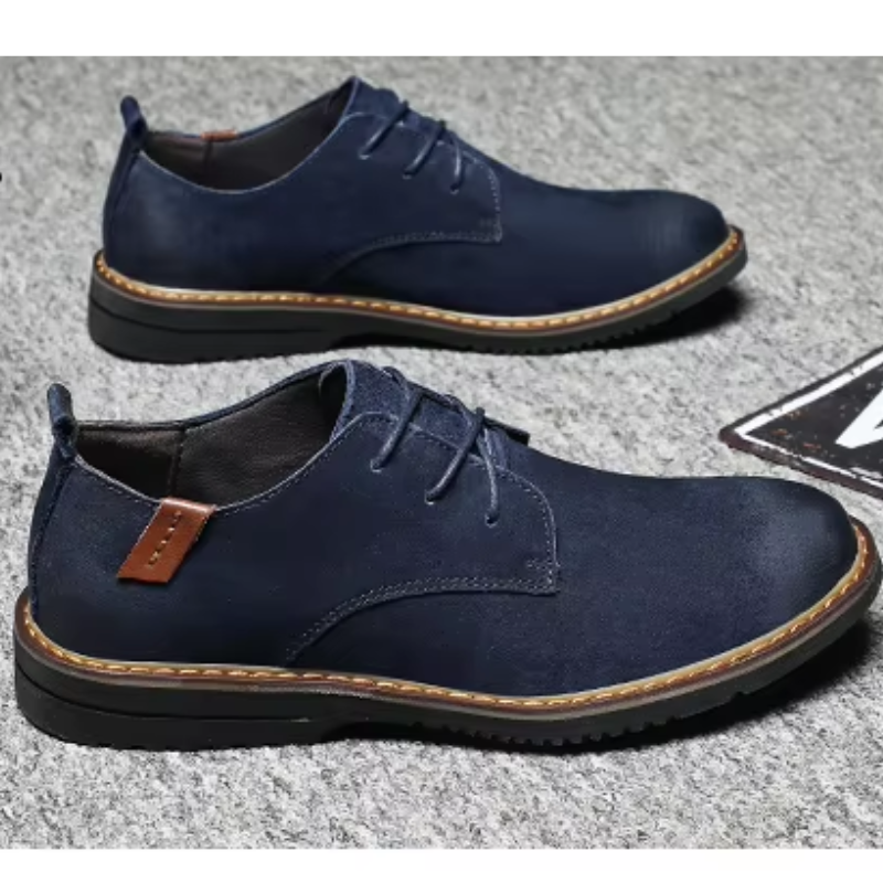 Men's Elegant Leather Shoes with Cap-Toe Design