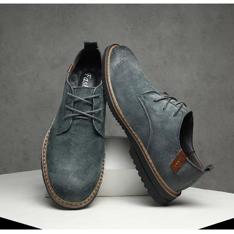 Variant image for Men's Elegant Leather Shoes with Cap-Toe Design-46