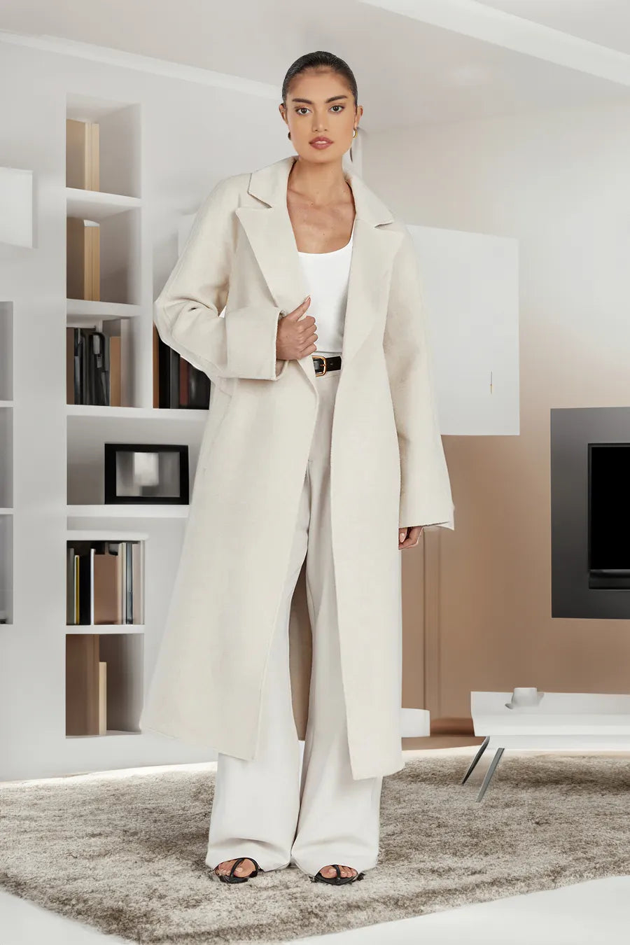 Variant image for Women's Elegant Water-Resistant Trench Coat with Adjustable Waistband-8