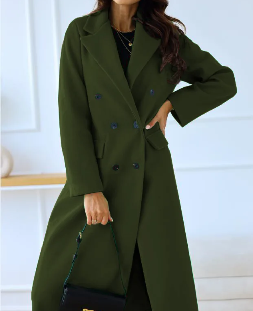 Variant image for Women's Elegant Tailored Trench Coat with Double Knotted Design-25