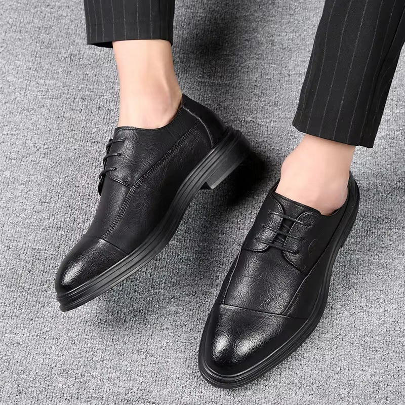 Variant image for Men's Elegant Leather Shoes with Cap-Toe Design-16