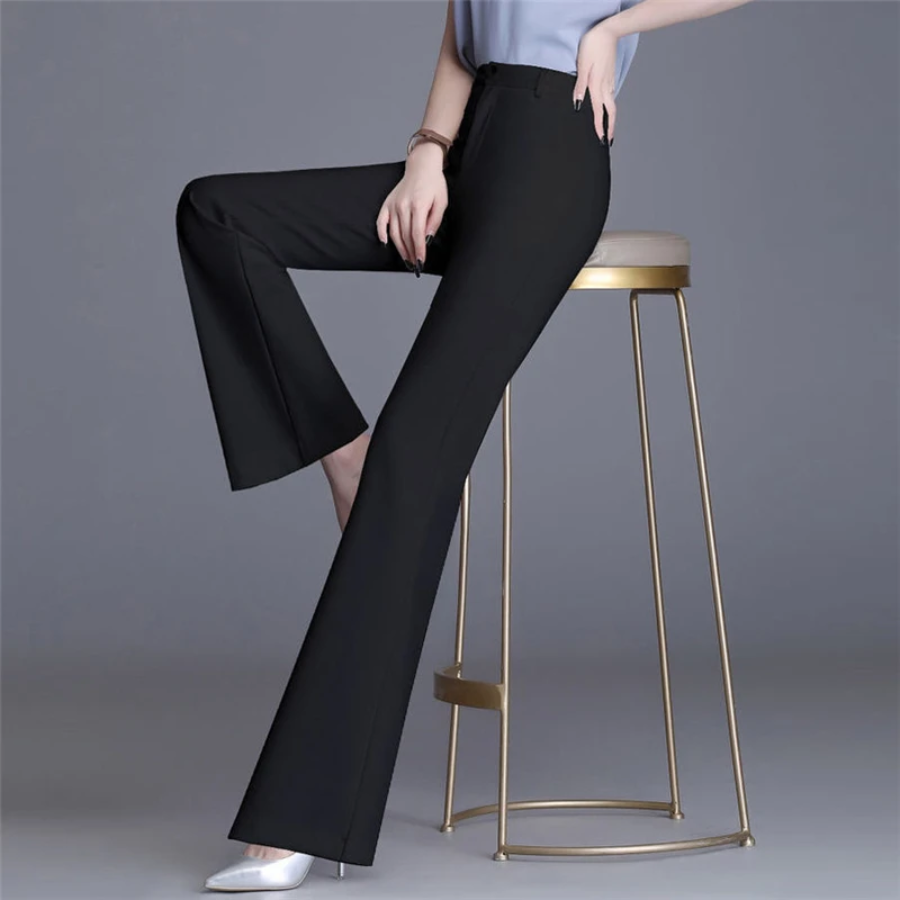 Variant image for Women's Elegant High Waist Wide Leg Pants with Flared Design-6