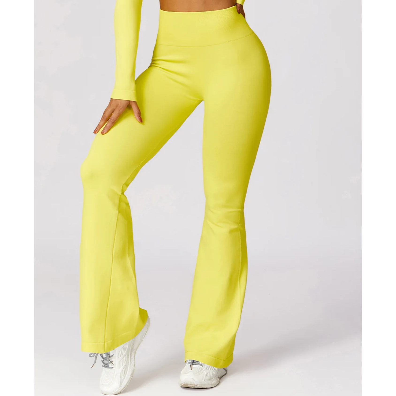 Variant image for Women's Comfortable Seamless Yoga Pants with High Waist and Flared Legs-11