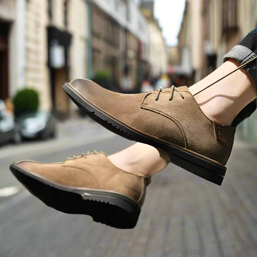 Variant image for Men's Elegant Leather Shoes with Cap-Toe Design-1