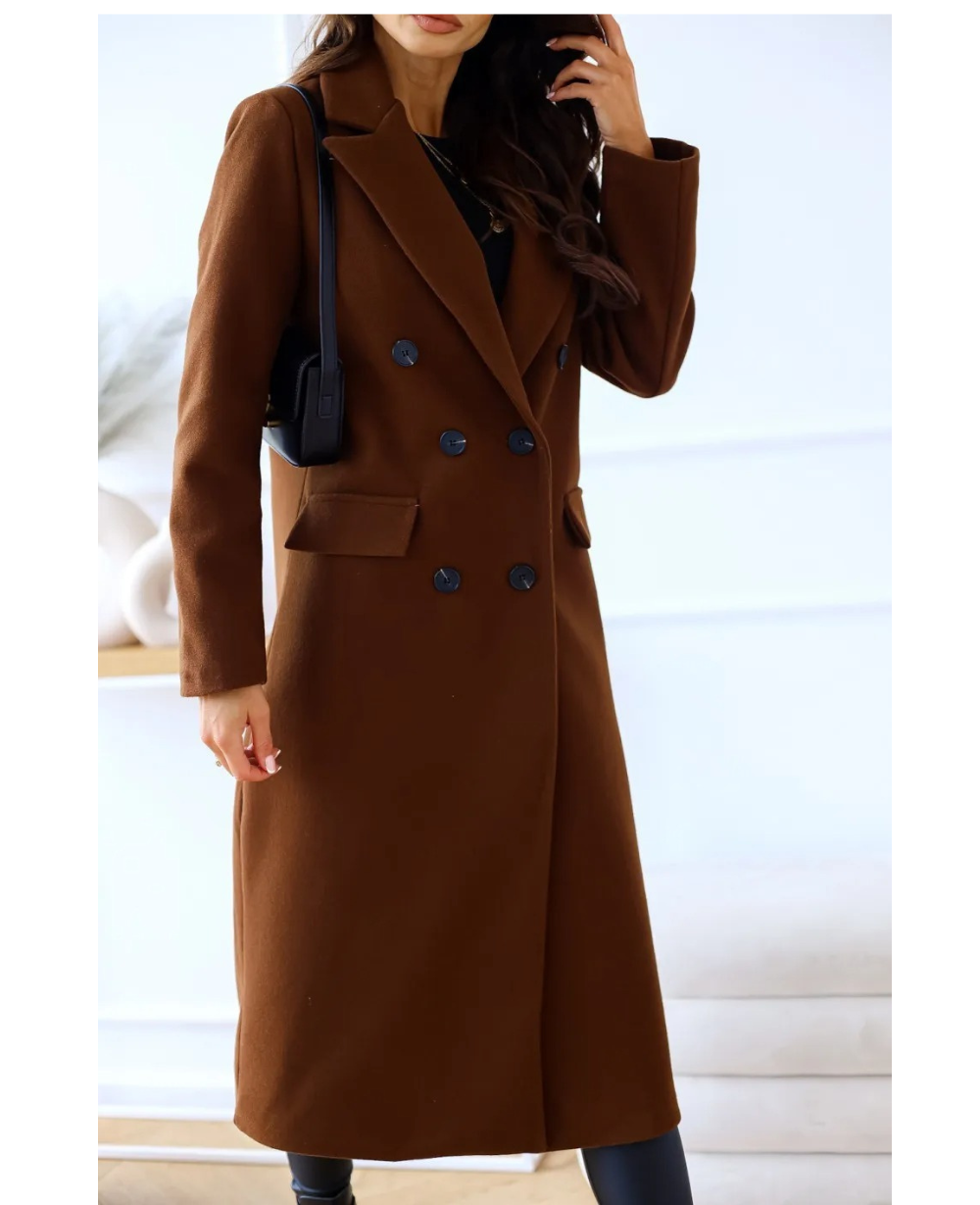 Variant image for Women's Elegant Tailored Trench Coat with Double Knotted Design-1
