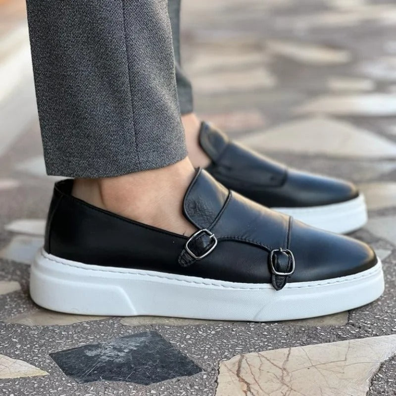 Men's Elegant Handmade Leather Loafer with Platform Sole