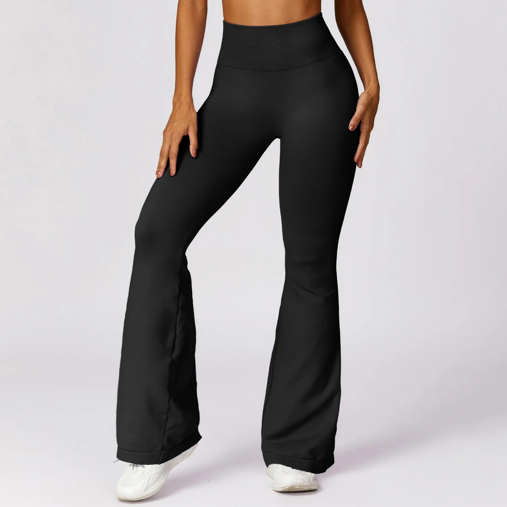 Women's Comfortable Seamless Yoga Pants with High Waist and Flared Legs