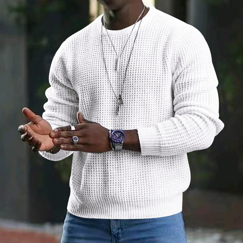 Men's Casual Solid Color Knitted Sweater | Perfect for All Seasons