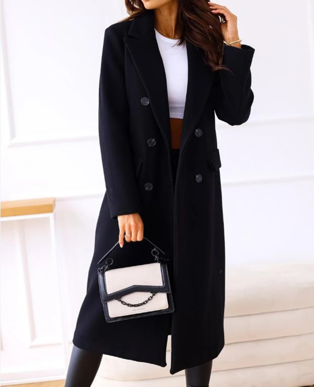 Women's Elegant Tailored Trench Coat with Double Knotted Design