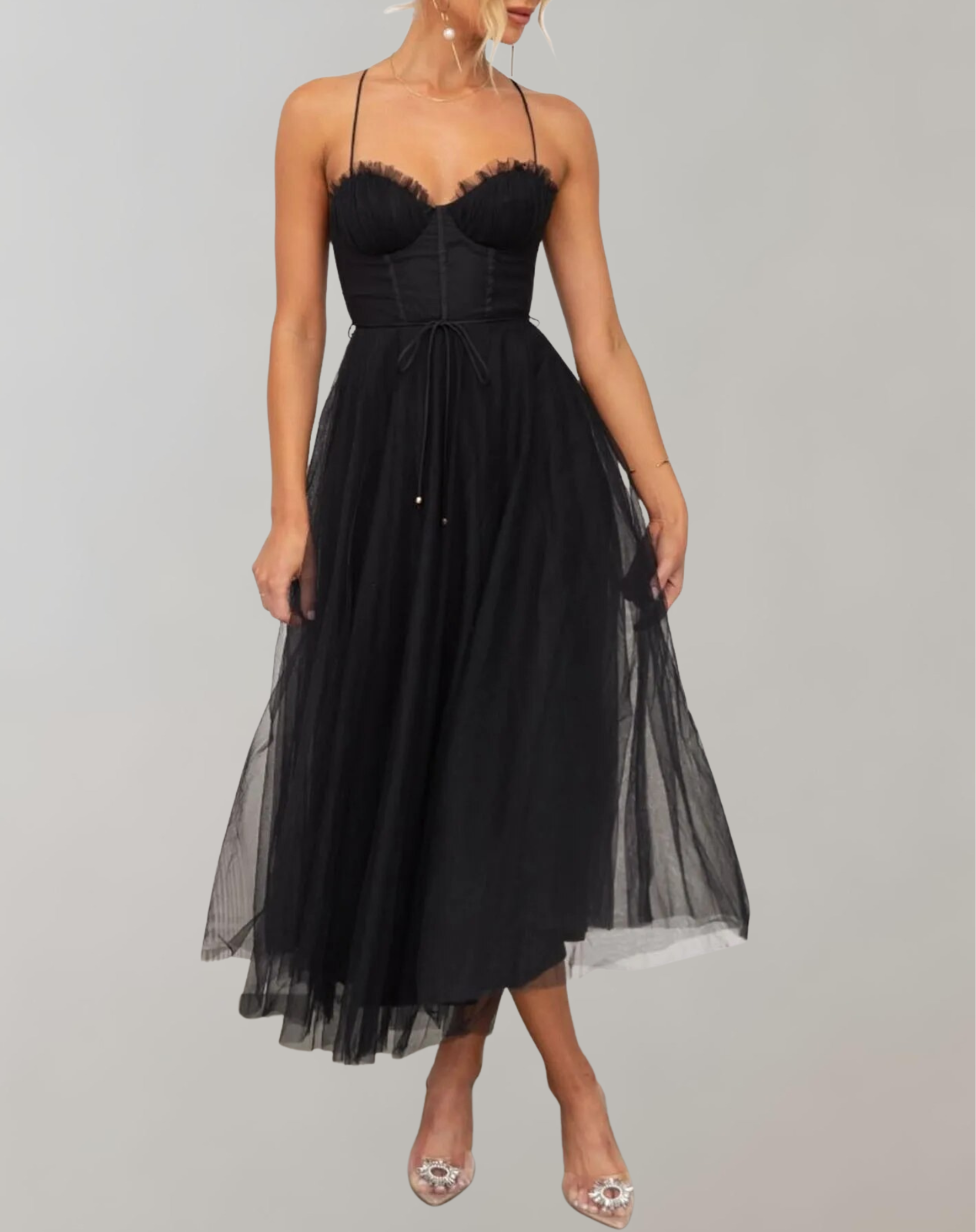 Variant image for Women's Elegant Polyester Bodycon Dress with Sleeveless Design-1