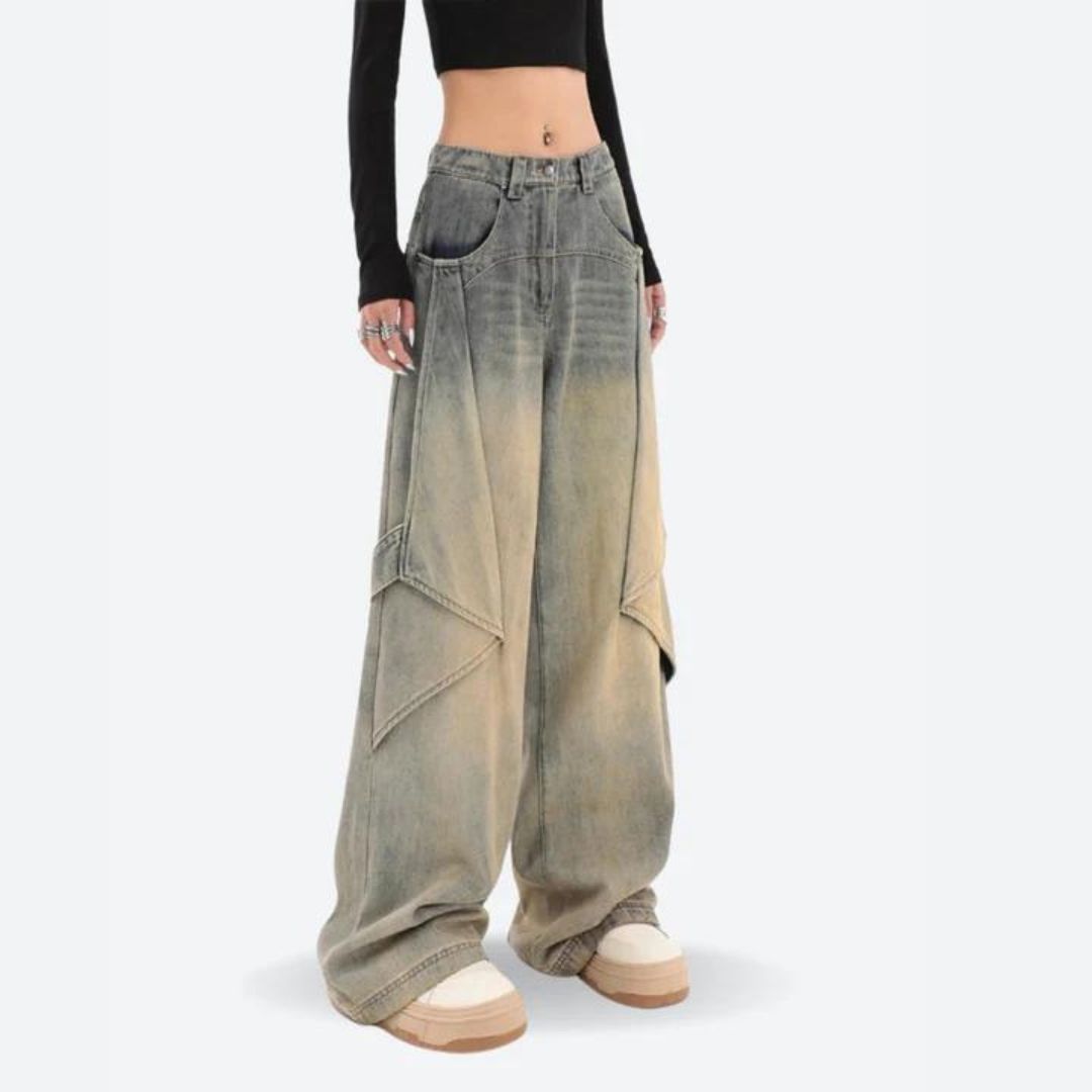 Women’s Stylish Layered Baggy Denim Pants | Perfect for All Seasons