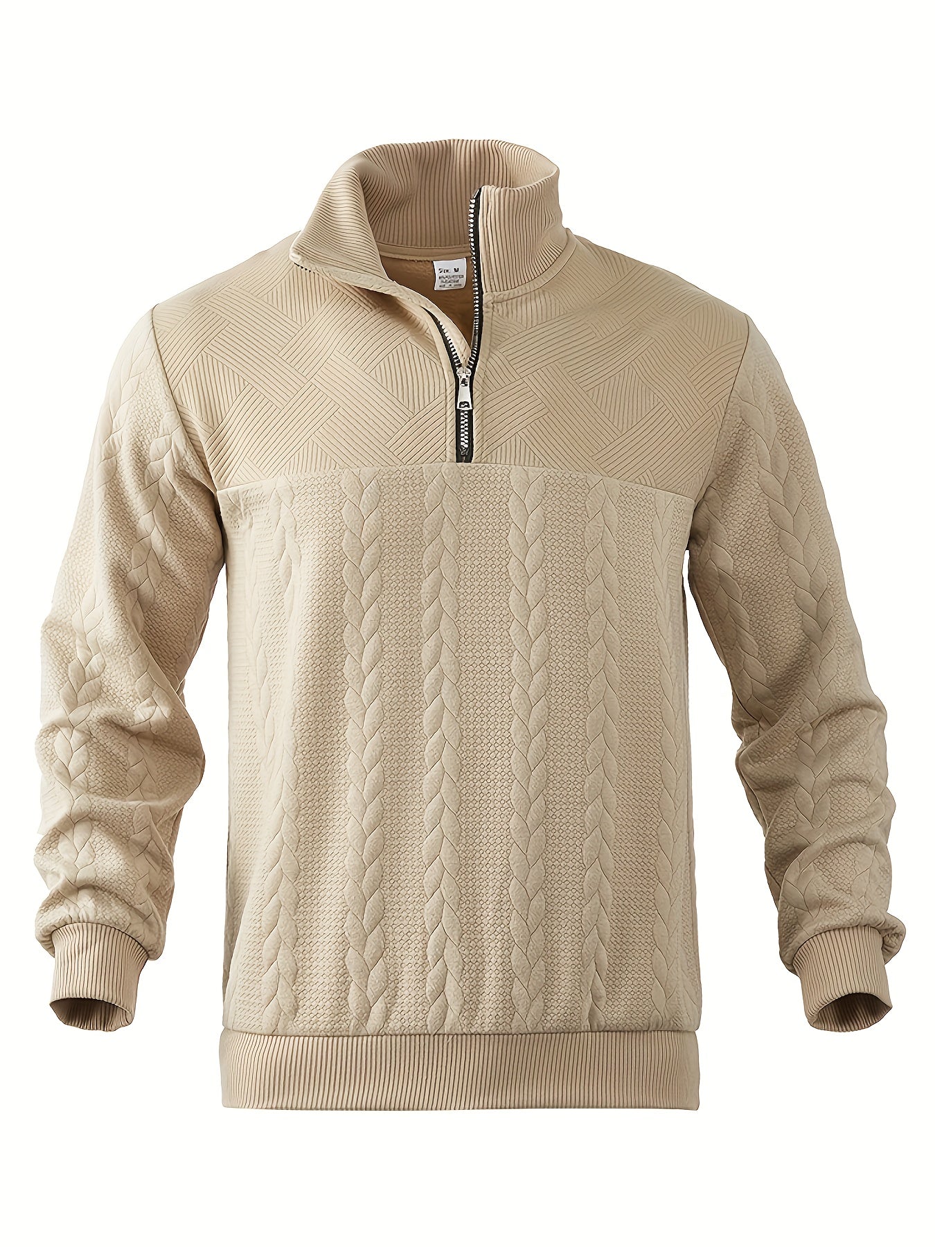 Variant image for Men's Vintage Casual High Sweater with Stand-Up Collar and Zipper-1