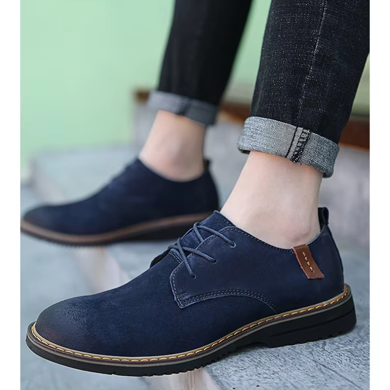 Variant image for Men's Elegant Leather Shoes with Cap-Toe Design-31