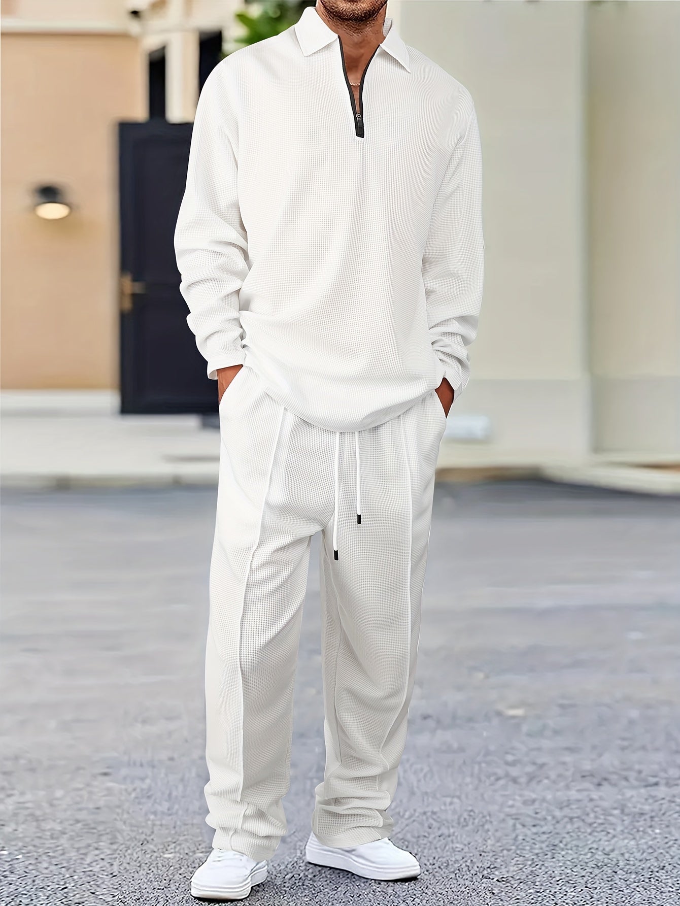 Men's Classic Half-zip Sweater with Drawstring Pants Tracksuit | Perfect for All Seasons