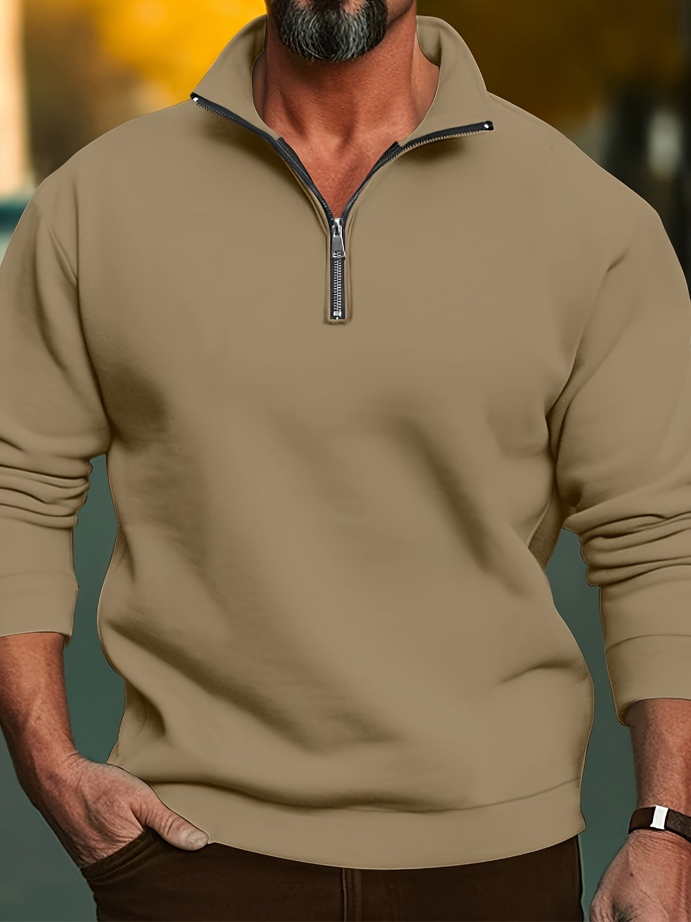 Variant image for Men's Casual Knitting Sweater with Half Zip for Comfort and Versatile Style-37