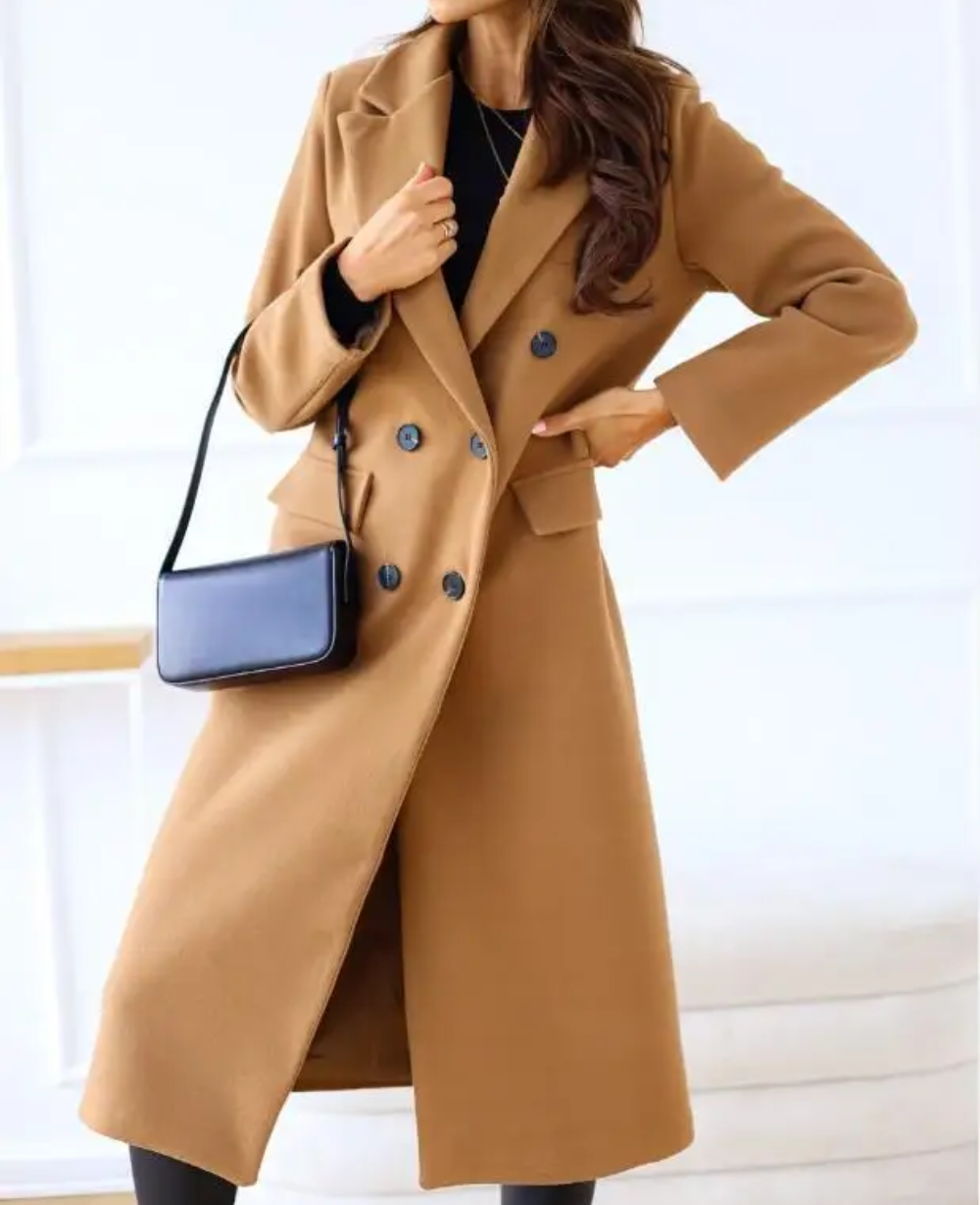 Variant image for Women's Elegant Tailored Trench Coat with Double Knotted Design-33