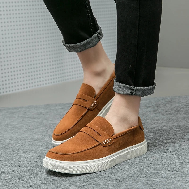 Men's Comfortable Leather Loafers with Thick Sole