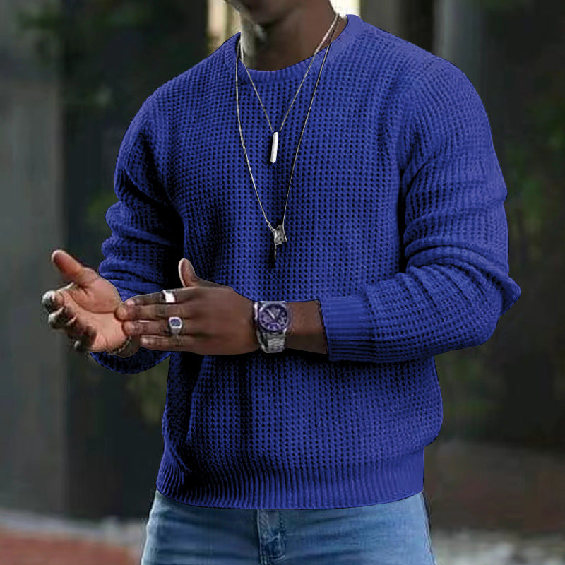 Men's Casual Solid Color Knitted Sweater | Perfect for All Seasons
