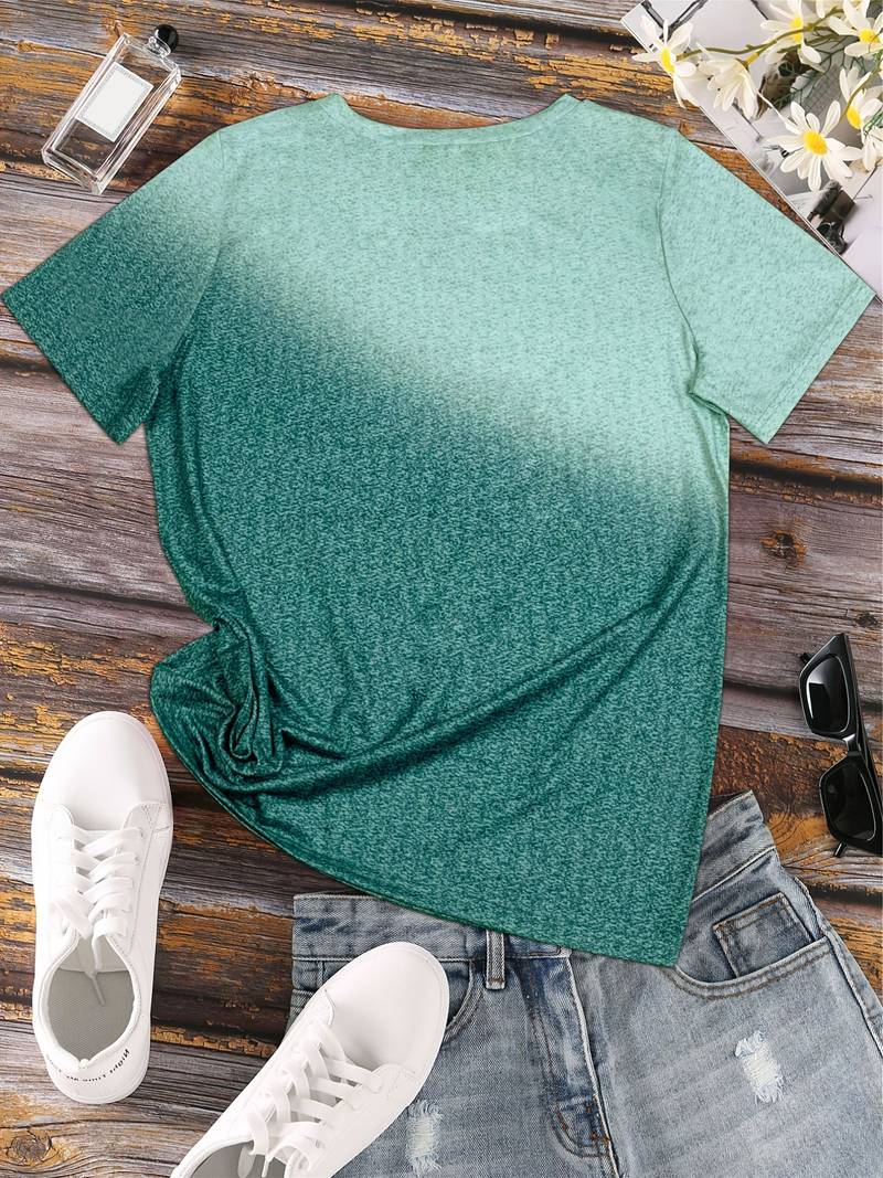 Women's Casual Cotton T-Shirt with Butterfly Heart Print