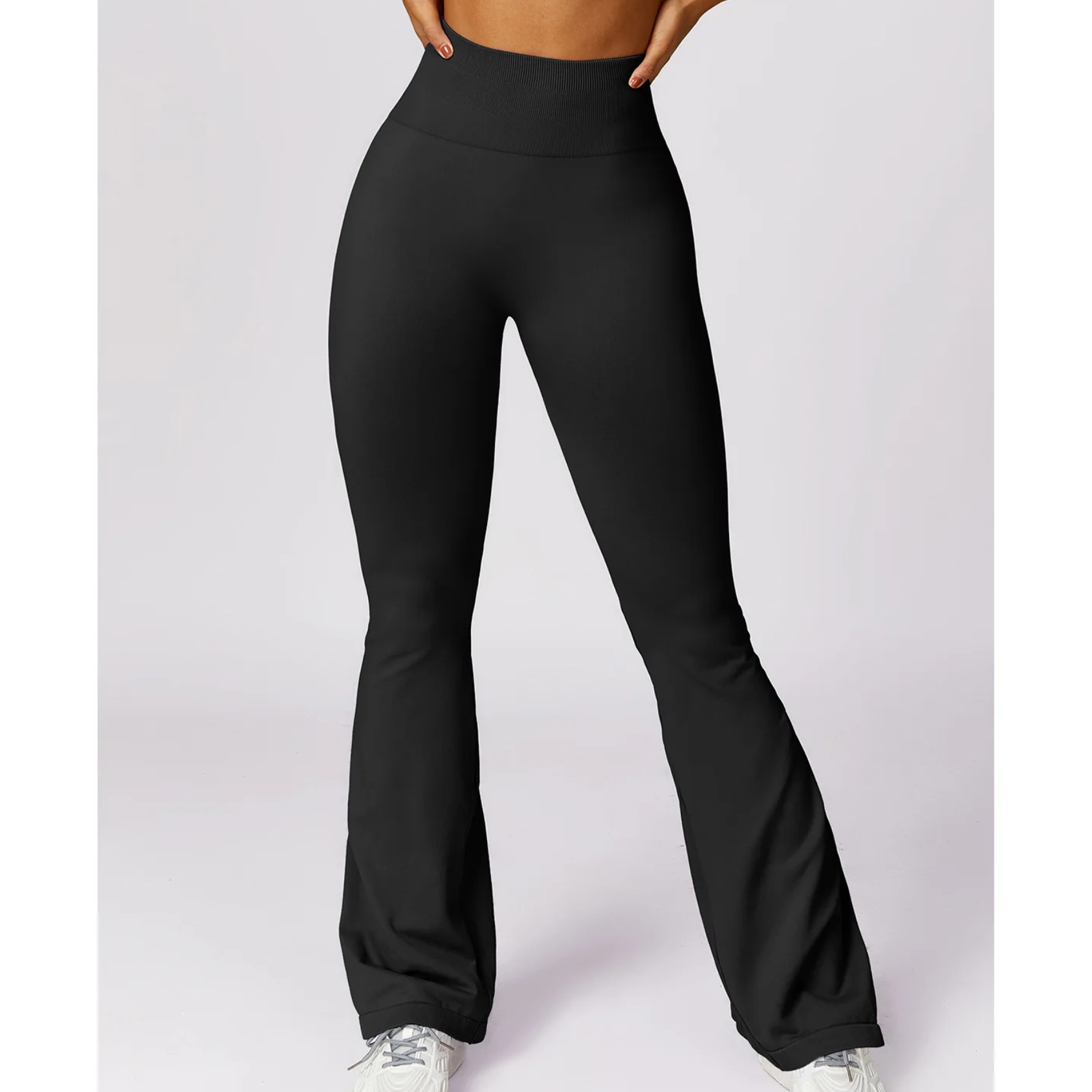 Women's Comfortable Seamless Yoga Pants with High Waist and Flared Legs