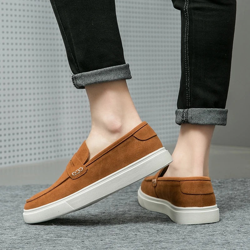 Men's Comfortable Leather Loafers with Thick Sole