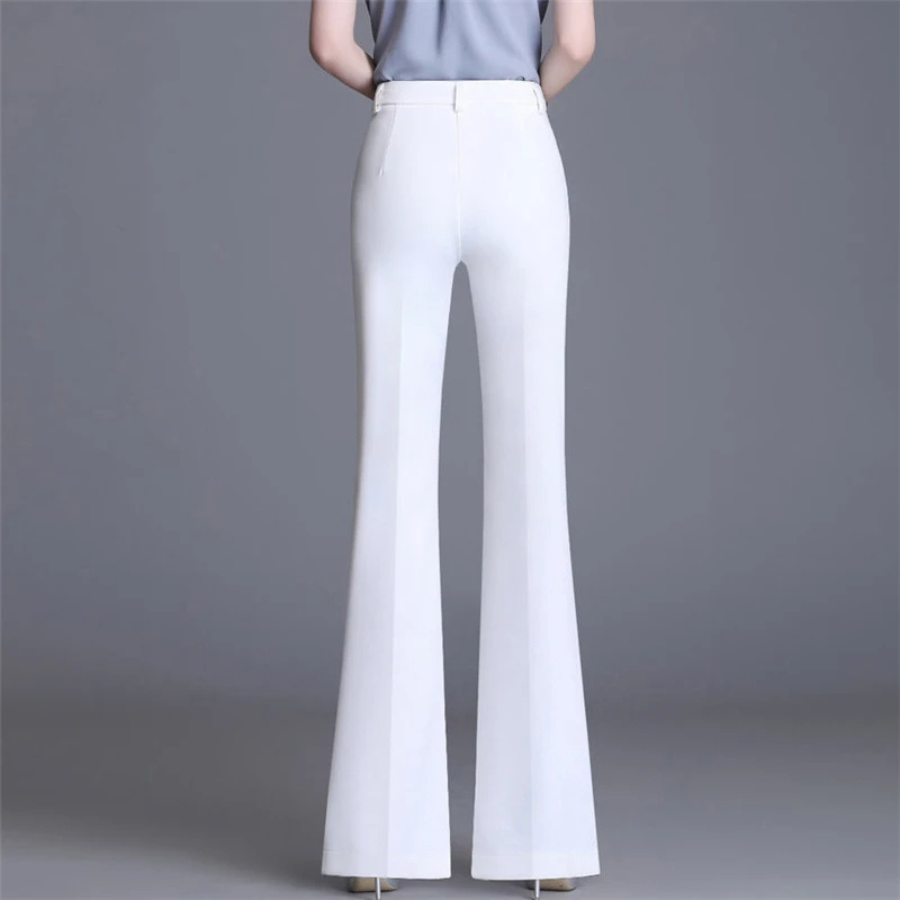 Women's Elegant High Waist Wide Leg Pants with Flared Design