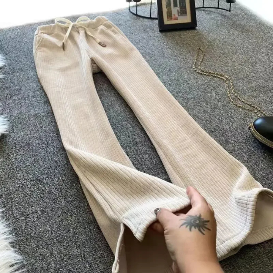 Women's Elegant Stretch Flared Pants with High Waist