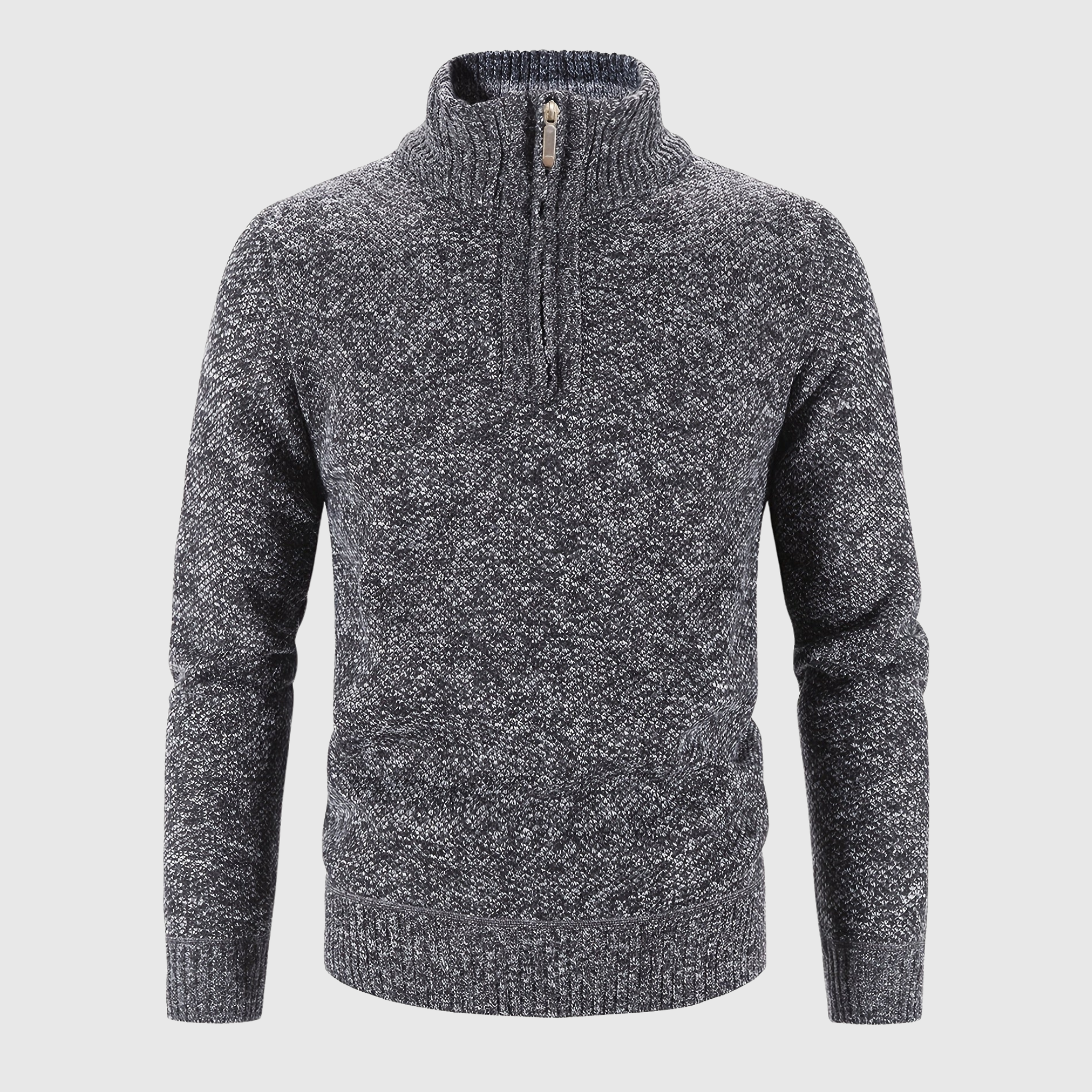 Men's Stylish Soft Half Zip Sweater with Practical Zipper