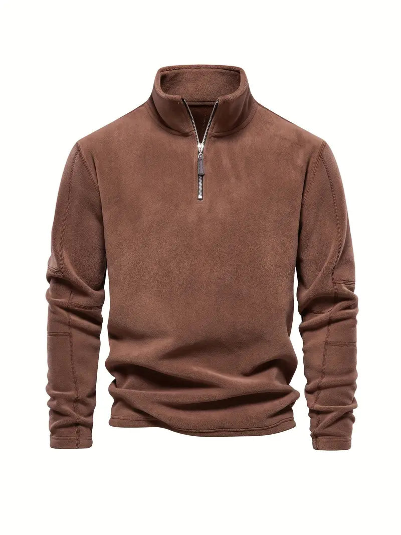 Variant image for Men's Stylish Corduroy Half Zip Sweater with Versatile Design-11