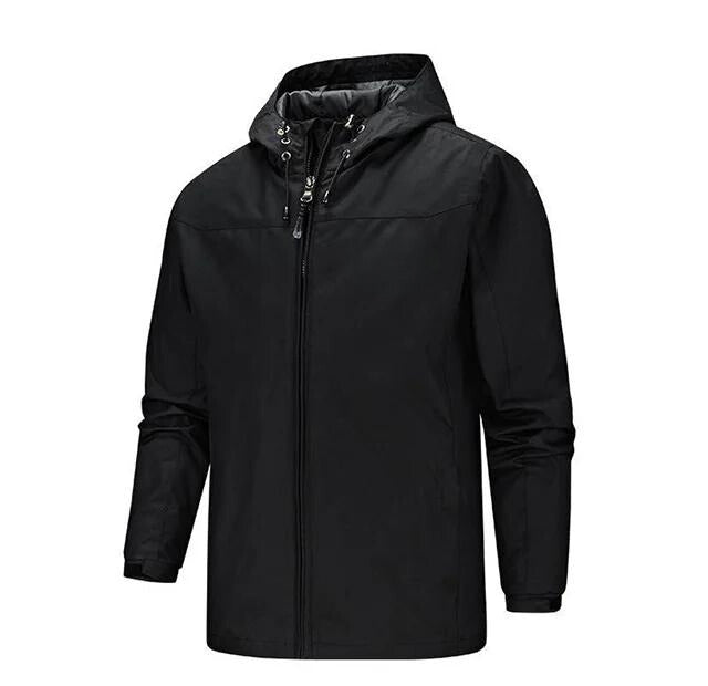 Variant image for Men's Functional Waterproof Jacket with Adjustable Hood and Zippered Pockets-4