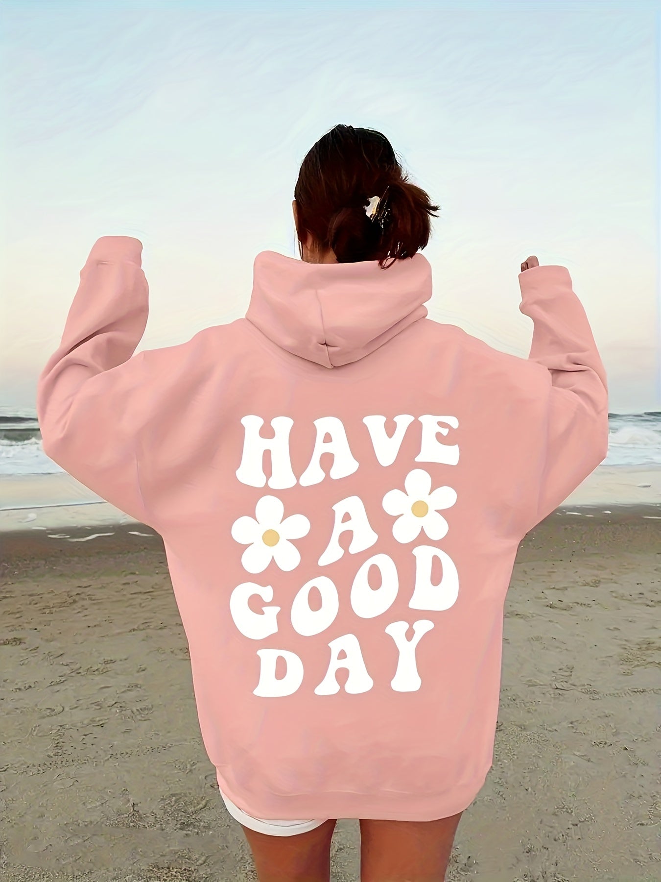 Variant image for Women's Casual Cotton Oversized Sweatshirt with Inspirational Print-8