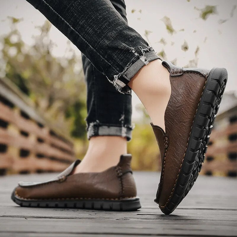Men's Elegant Handmade Leather Loafer with Slip-On Design