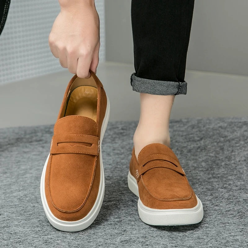 Men's Comfortable Leather Loafers with Thick Sole