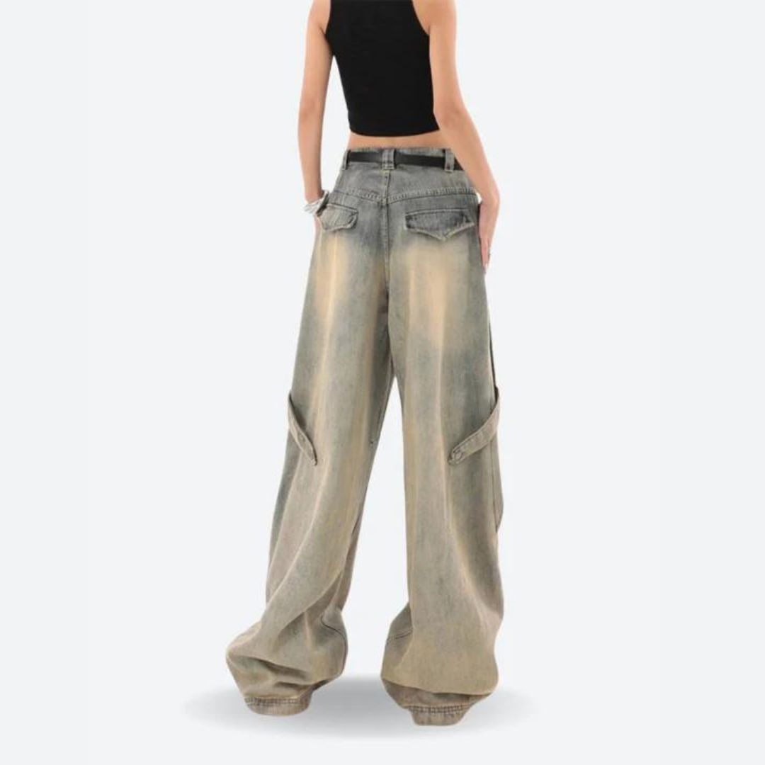 Women’s Stylish Layered Baggy Denim Pants | Perfect for All Seasons