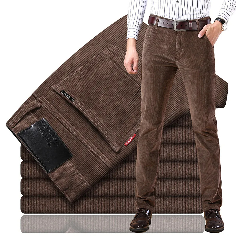 Variant image for Men's Comfortable Corduroy Pants with Side Pockets-1