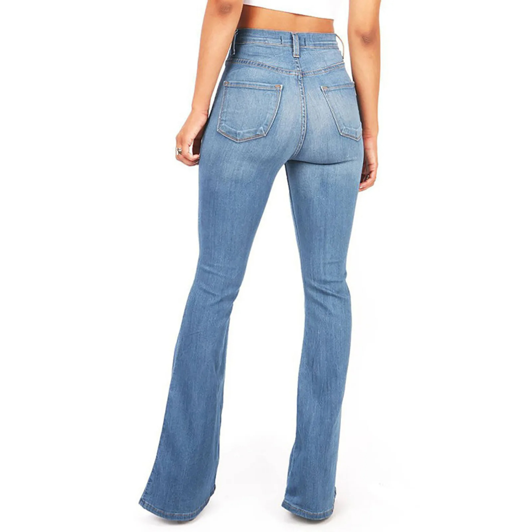Women's Stylish Stretch Flare Jeans with Highly Cut Waist