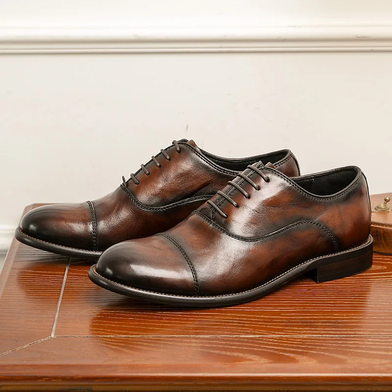 Men's Elegant Suede Shoes with Rubber Sole and Refined Stitching