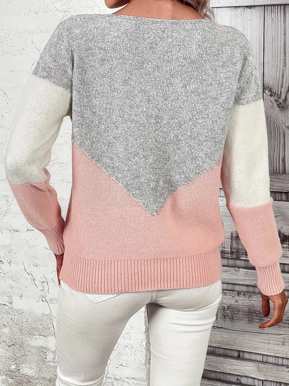 Women's Elegant Knit Sweater with Openwork Design