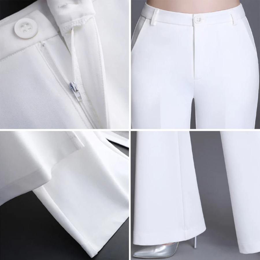 Women's Elegant High Waist Wide Leg Pants with Flared Design