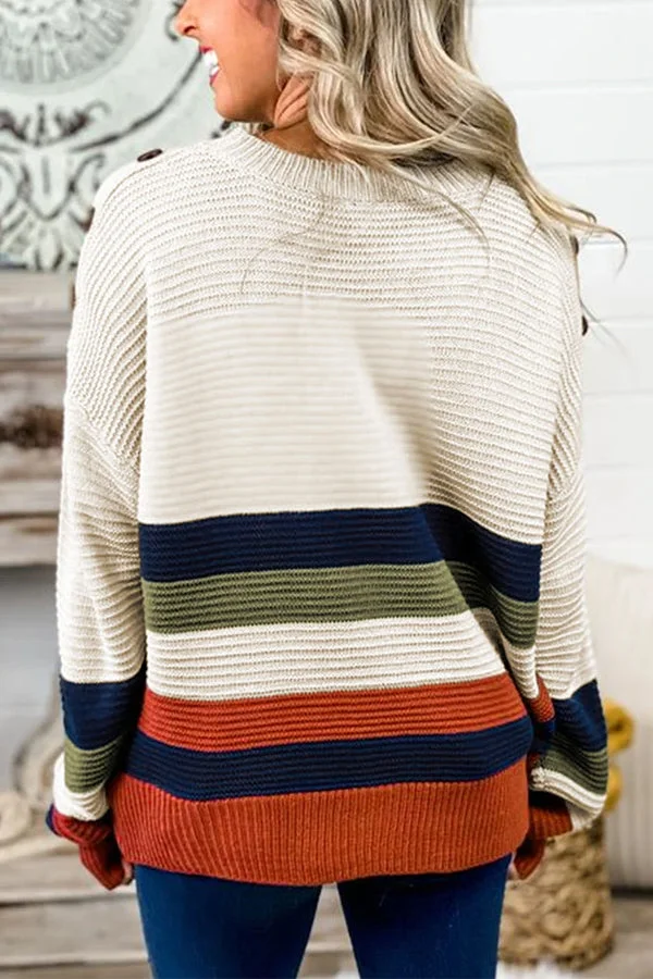 Women's Modern Knit Sweater with Shoulder Accents