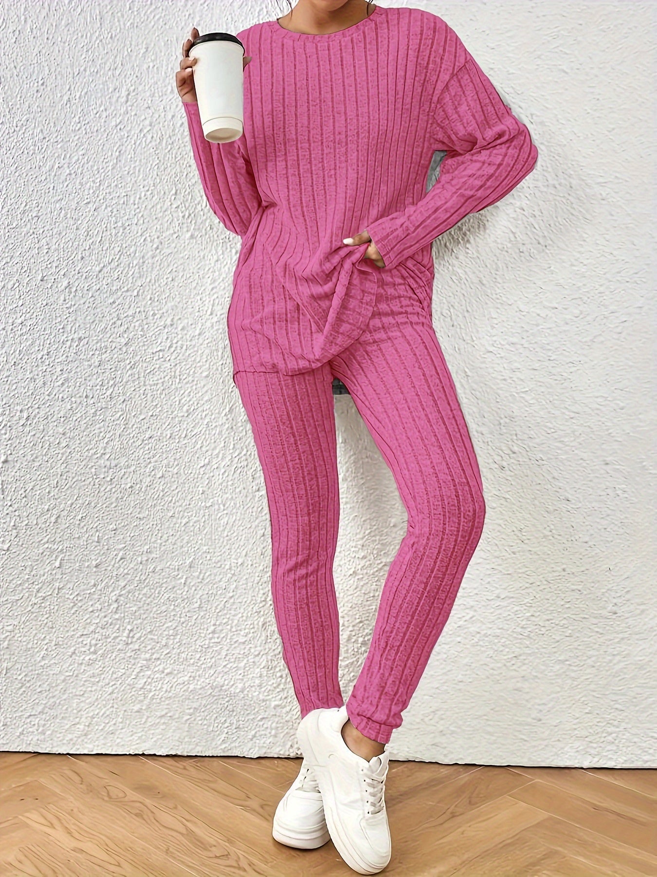 Variant image for Women's Casual Cotton Sweater Set with Jogging Pants for Relaxed Comfort-13
