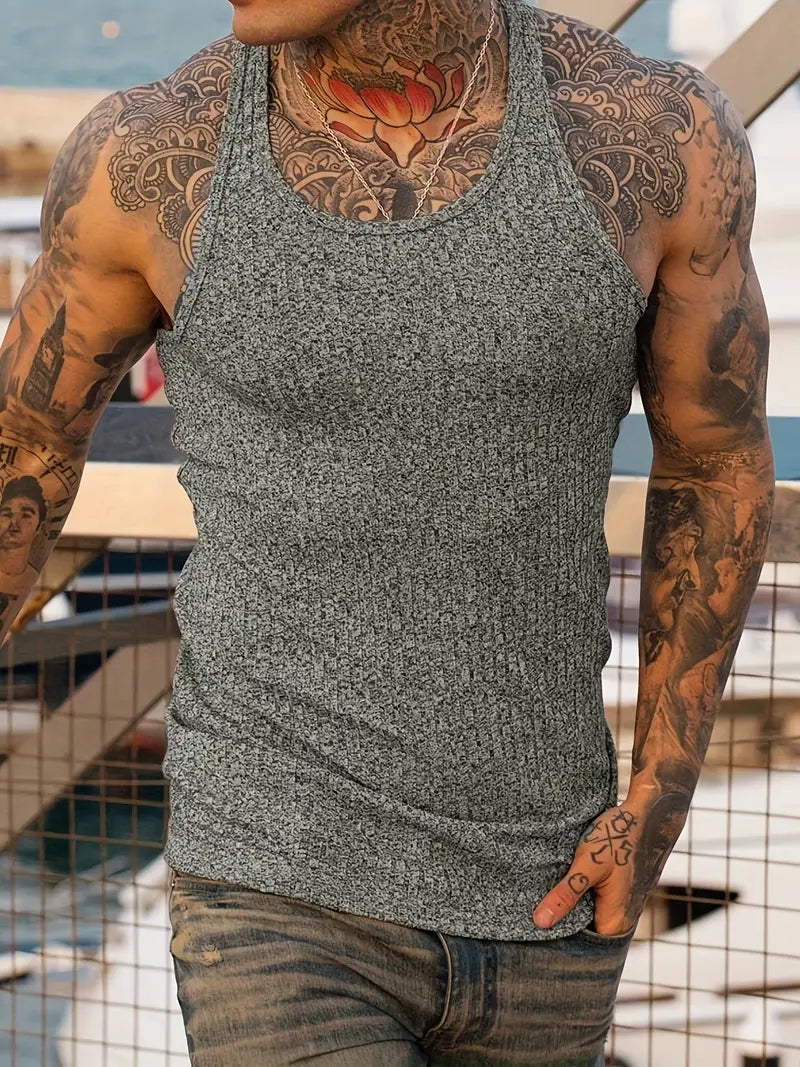Variant image for Men's Comfortable Breathable Fabric Tank Top with Versatile Design-31