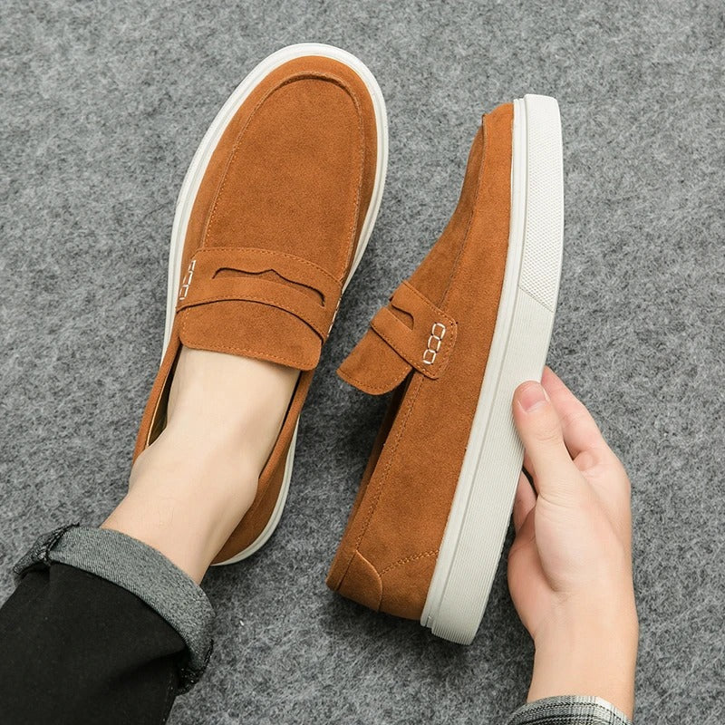 Men's Comfortable Leather Loafers with Thick Sole