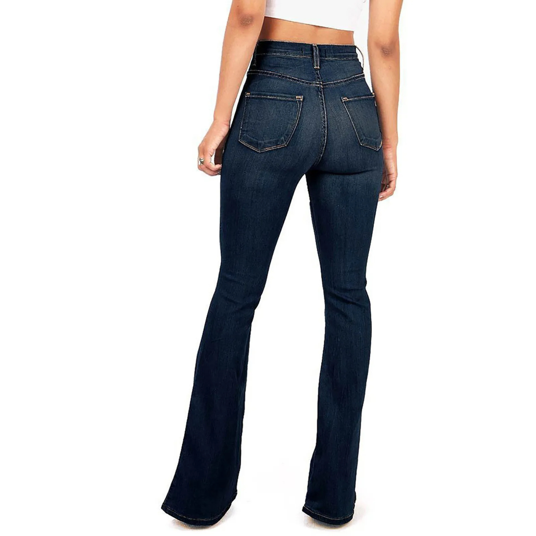 Women's Stylish Stretch Flare Jeans with Highly Cut Waist