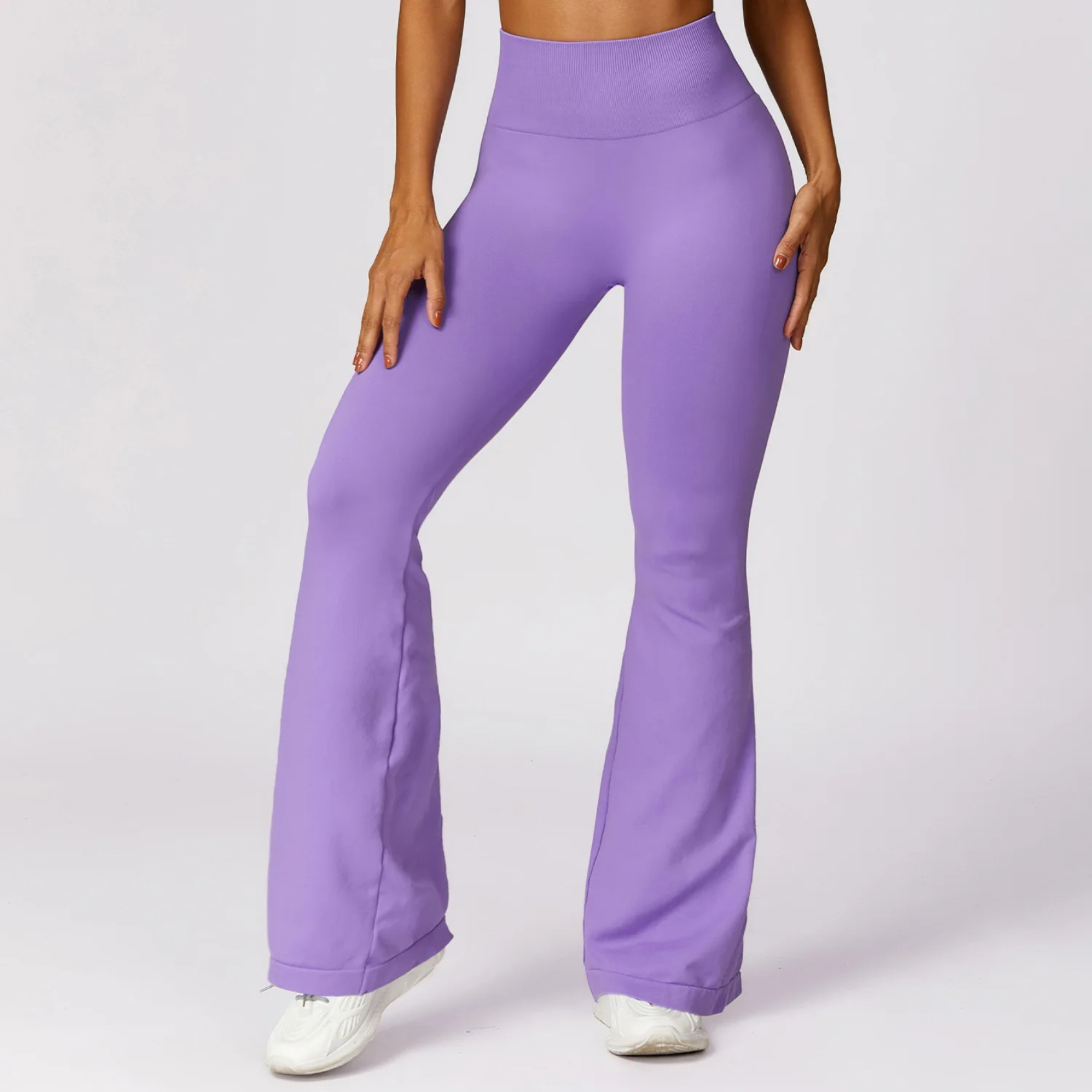Women's Comfortable Seamless Yoga Pants with High Waist and Flared Legs