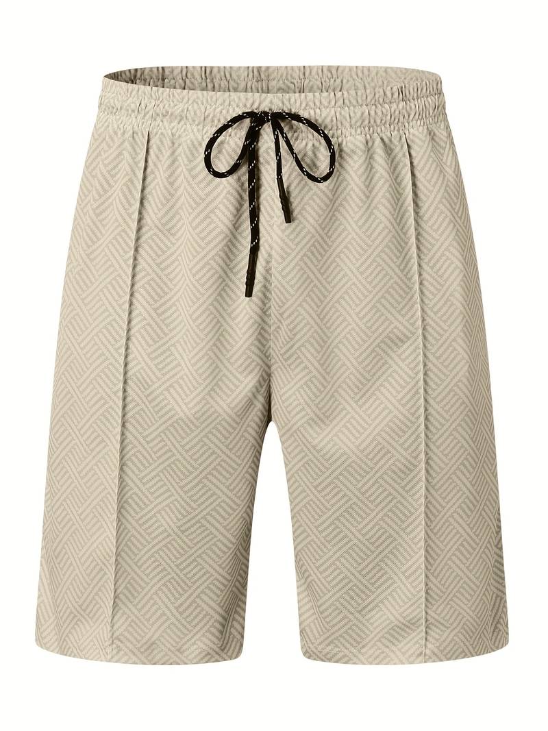Men's Casual Stylish Fabric Outfit with Coordinated Top and Shorts