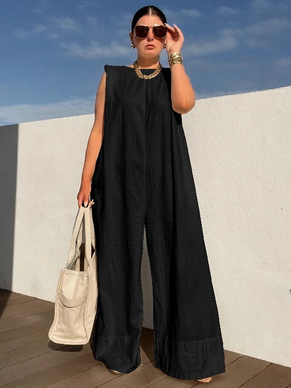 Variant image for Women's Elegant Wide-Leg Jumpsuit with Sleeveless Design-1