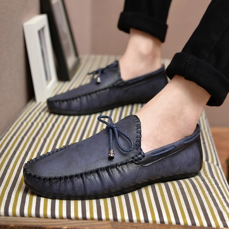 Men's Luxurious Soft Leather Loafers with Unique Band