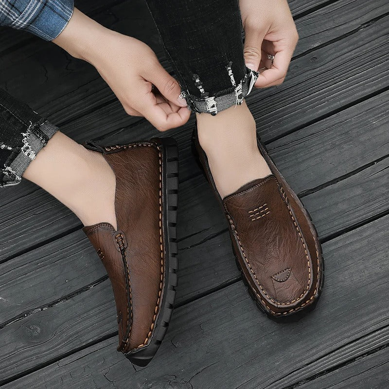 Men's Elegant Handmade Leather Loafer with Slip-On Design