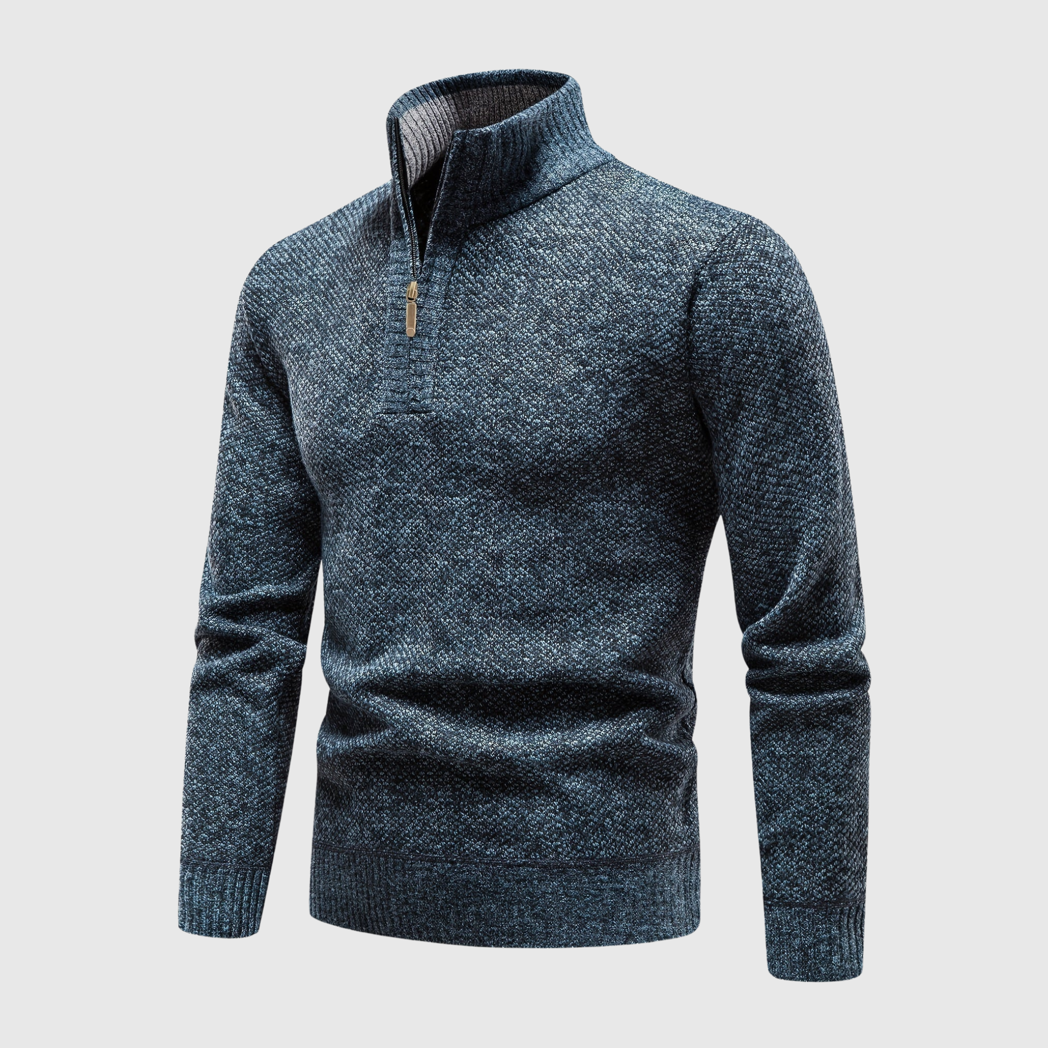 Men's Stylish Soft Half Zip Sweater with Practical Zipper